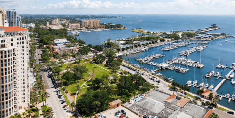 st pete downtown waterfront aerial